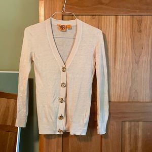 Tory Burch linen/cotton button cardigan